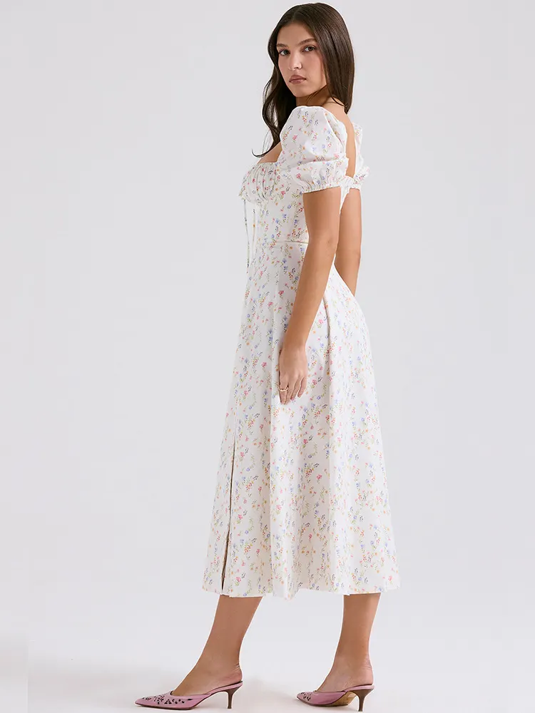 Brownm High-End Women's Dress French Style Collar Crumn Dress Dress Temperament Print Dress Fashion Casual Holiday Dress