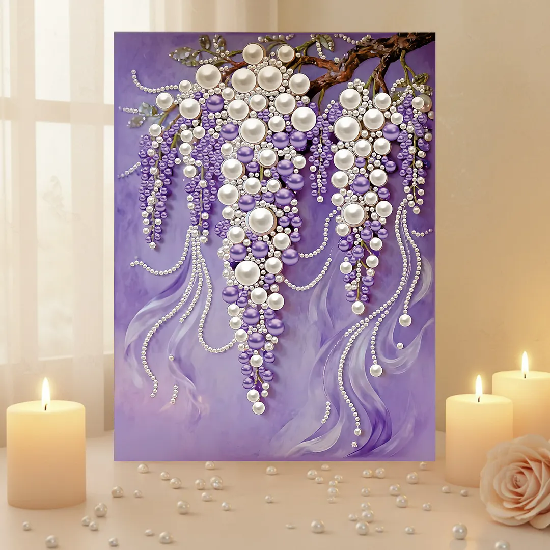 Grape Framed DIY Pearl Painting Kit for Adults 40x50cm