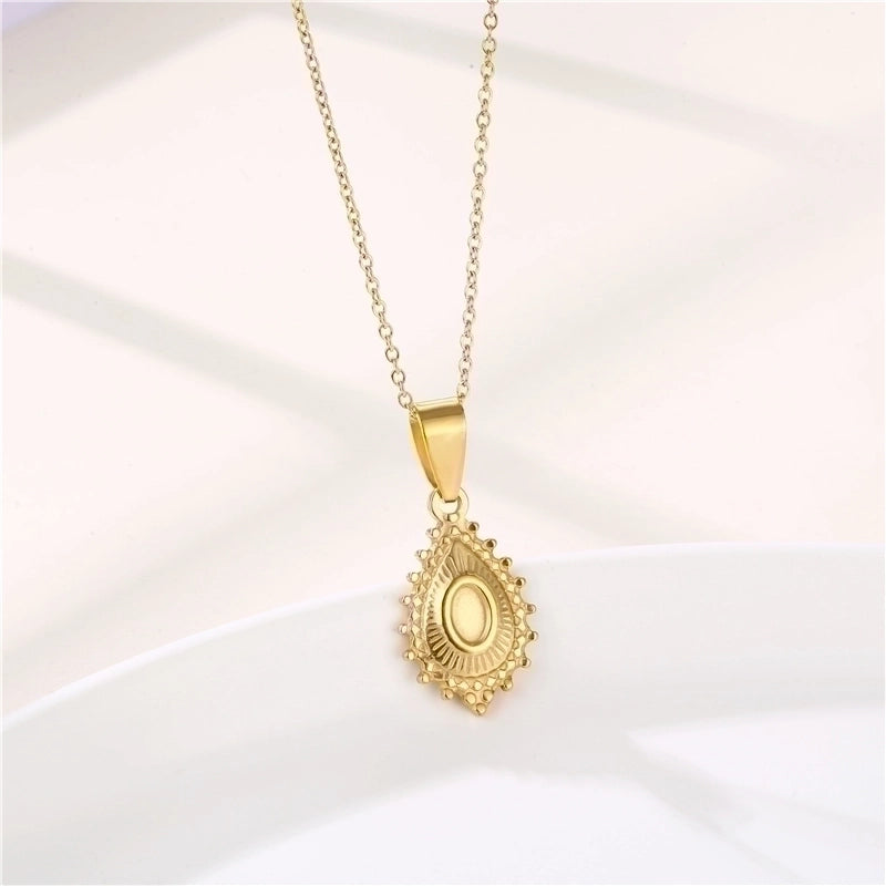 Stainless Steel Titanium Steel 18K Gold Plated Shiny Plating Inlay Rabbit Angel Snake Zircon Pendant Necklace