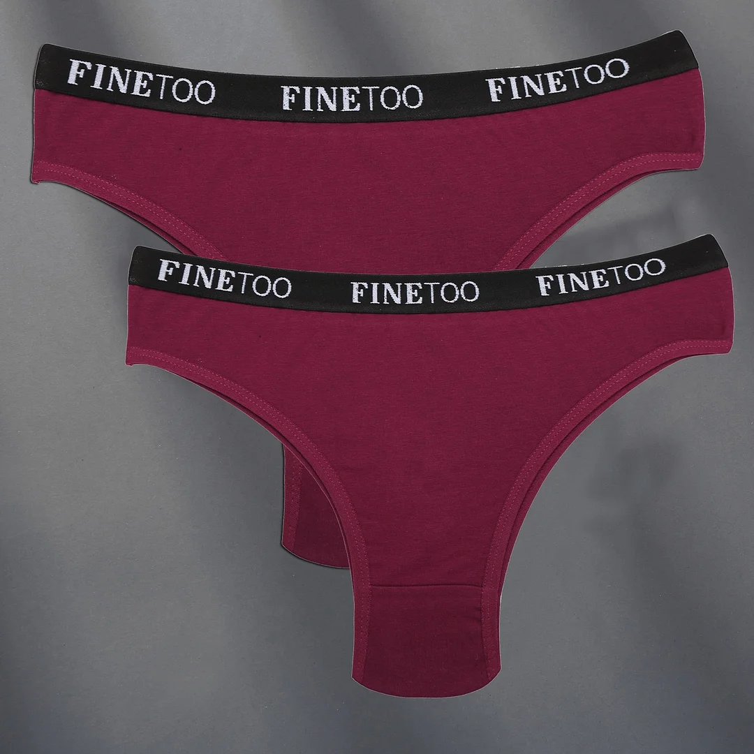 FINETOO 2PCS/Set Cotton Women Sexy Panties Letter Waisted Woman Underwear Fashion Underpant M-XL Female Girls Briefs Lingerie