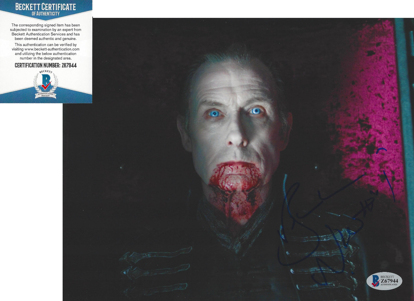 BILL NIGHY SIGNED 'UNDERWORLD' 8x10 MOVIE Photo Poster painting B ACTOR BECKETT COA BAS