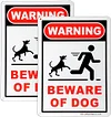 2pcs - Warning Beware Of - Warning Vintage Metal  Sign (12*16Inch)