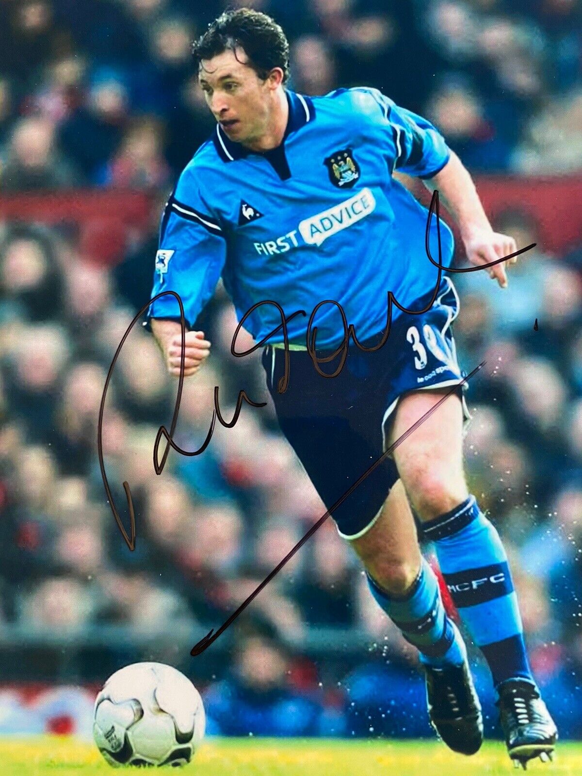 Robbie Fowler Hand Signed 12x8 Manchester City Photo Poster painting