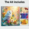 Framed Diamond Painting - Full Round Drill - Owl (25x25cm)