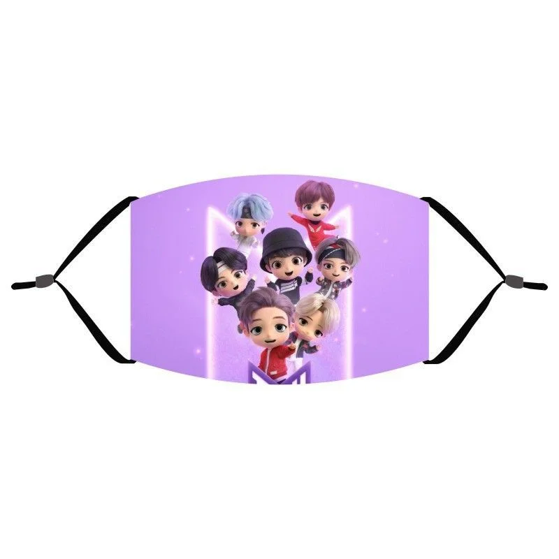 방탄소년단 Cartoon Printed Mask