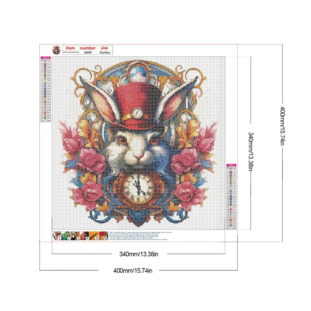 Full Round Diamond Painting 40*40cm - Time And Space Rabbit