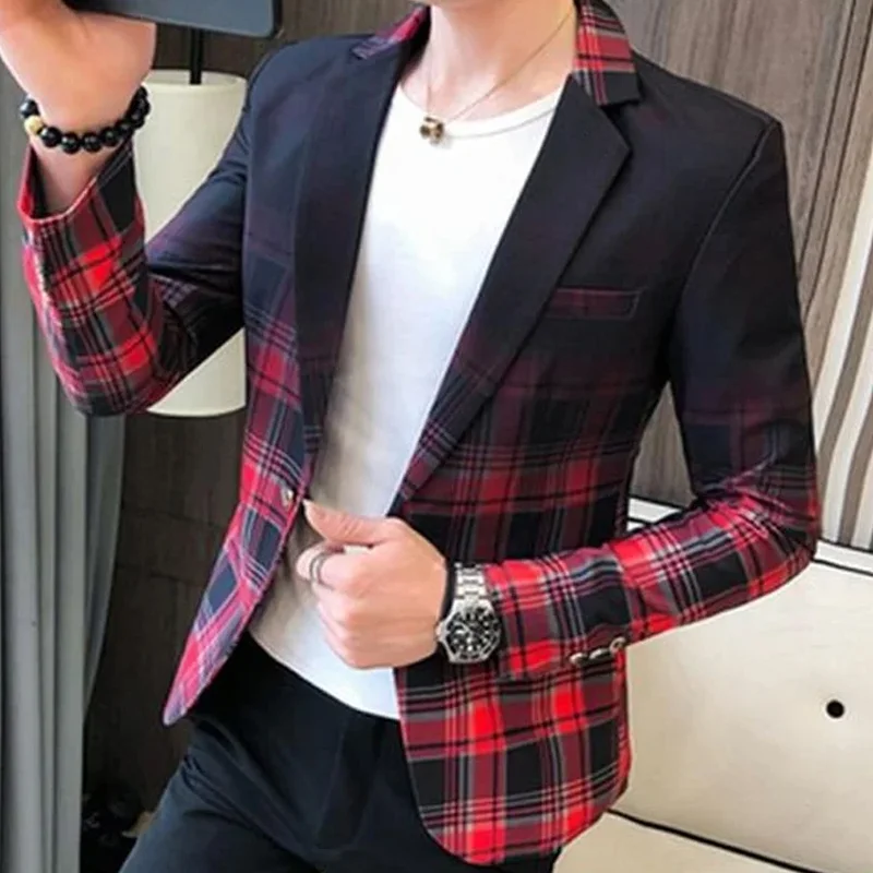 Lapel Collar Casual Long-sleeved Suit Jacket - Christmas Collection