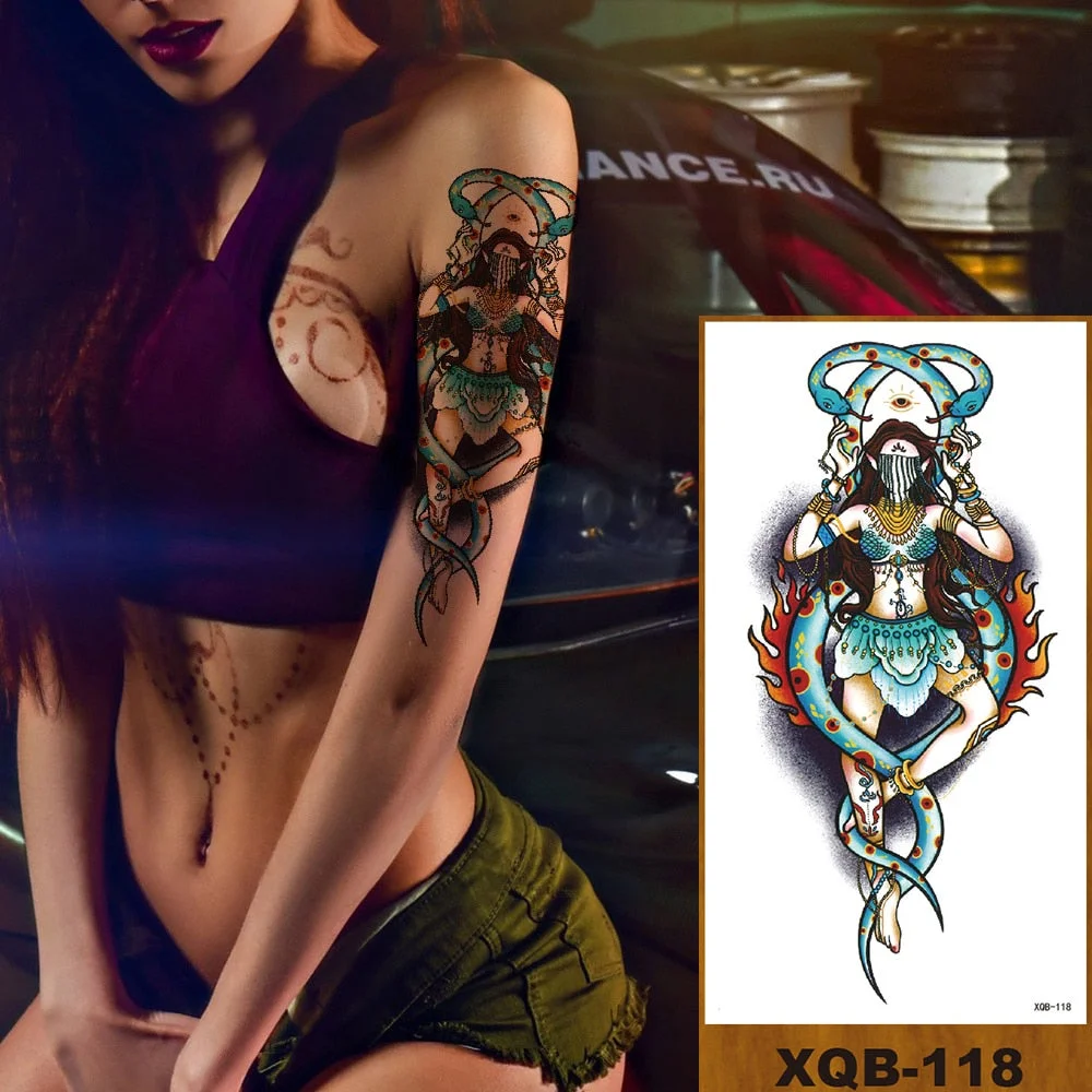 Tattoo Fake Tattoo Body Art Tatoos Large Pirate Ship Anchor Temporary Tattoos For Men Women Adult Rose Flower Pirate Skull Fake