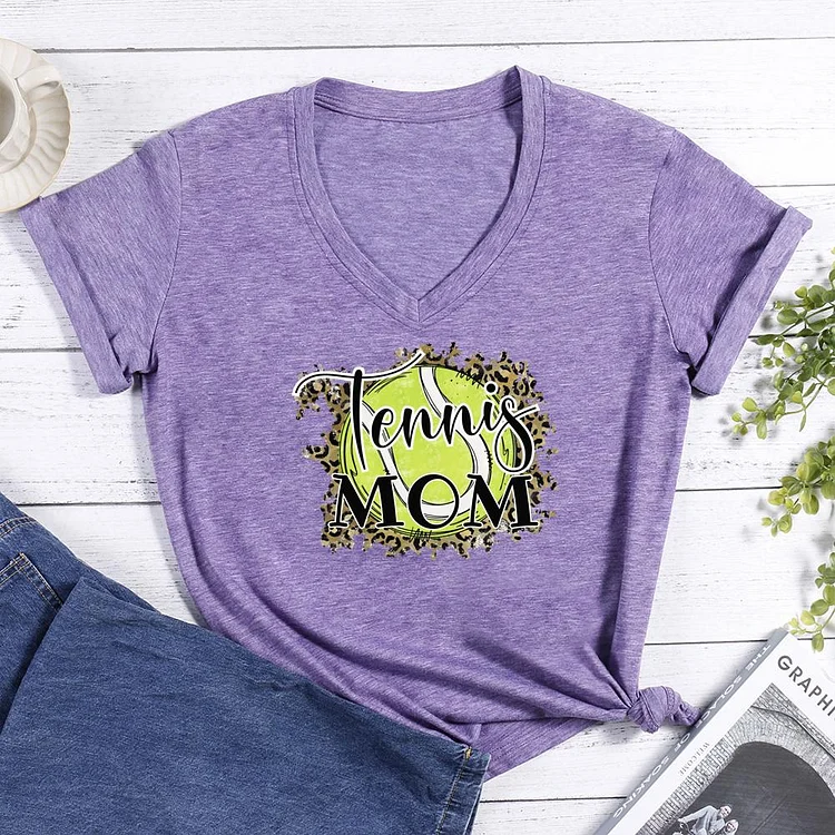Tennis mom V-neck T Shirt-Annaletters