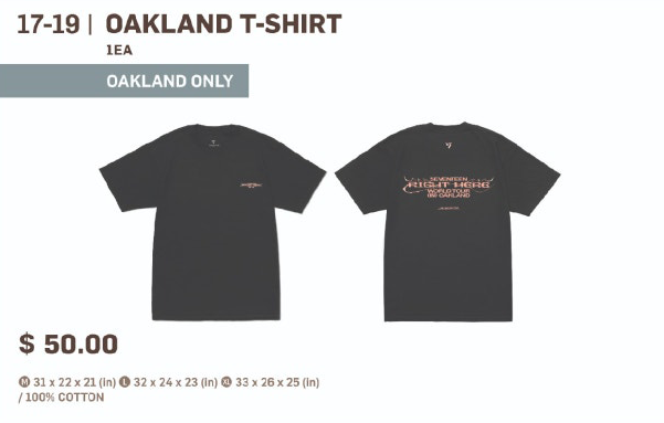 SEVENTEEN 'Right Here' World Tour Oakland T-Shirt officialsvtshop