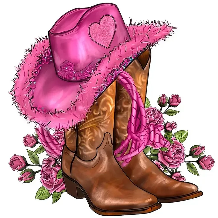 Full Round Drill Diamond Painting -Cowboy Boots - 30*30cm