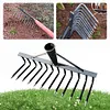 High Carbon Steel Nail Rake Weeding Rake Loose Soil Rake Farm Tools(12 Teeth)
