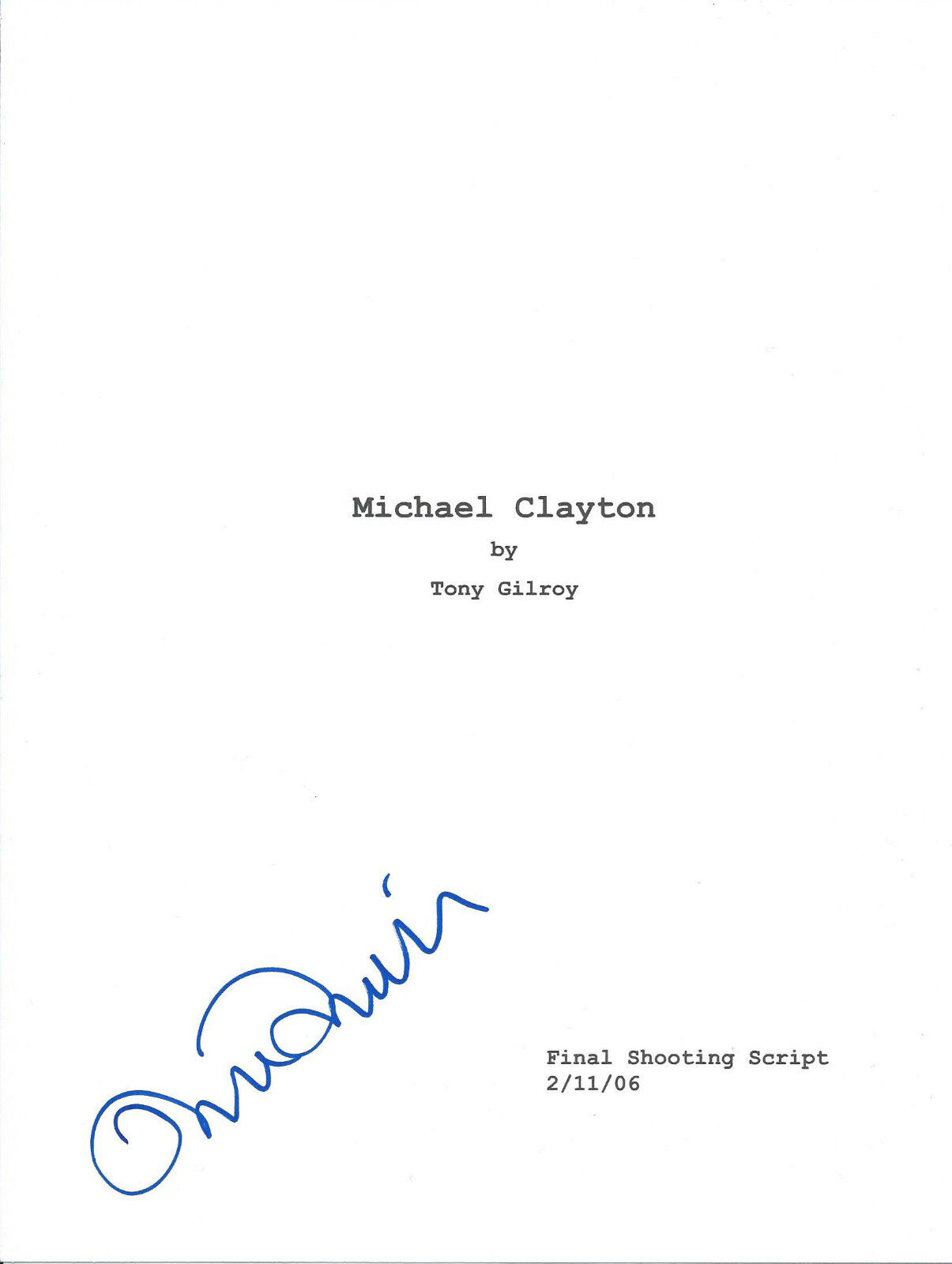 **Michael Clayton *TILDA SWINTON* Signed 8.5x11 Movie Script Cover T3 COA**