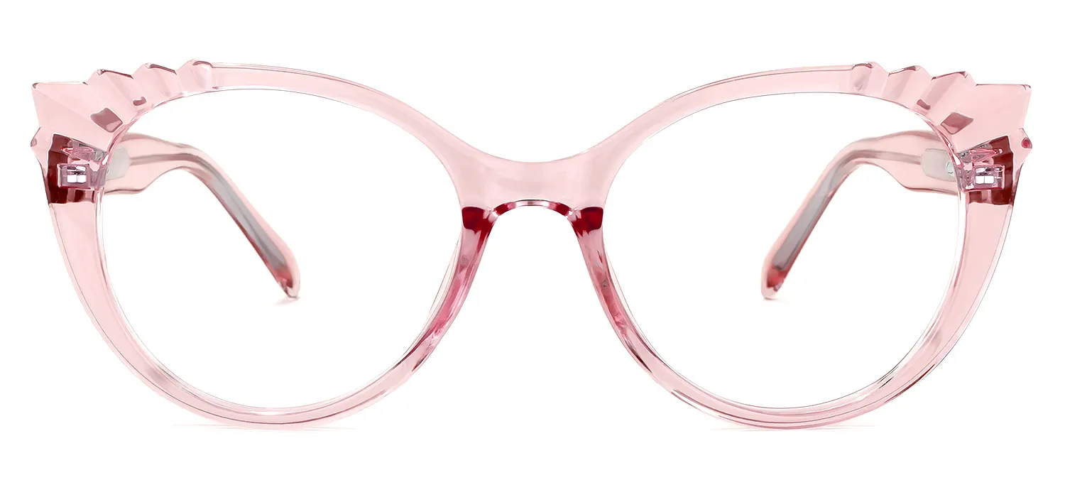 Weston Rosa Kristall Cateye Brille Rosa