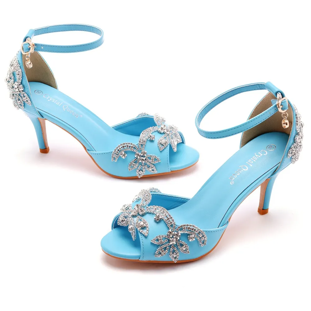 Breakj Breakj Cm Fish Mouth High Heel Sandals Shallow Mouth With Large-Size Round-Head High Heels Golden Water Drill Fine Sandals