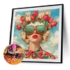 Diamond Painting-DIY Full Round Drill Modern Girl(40*40CM)