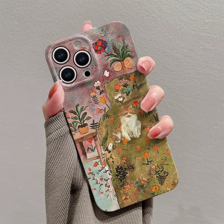 Vintage Oil Painting Cat Phone Case