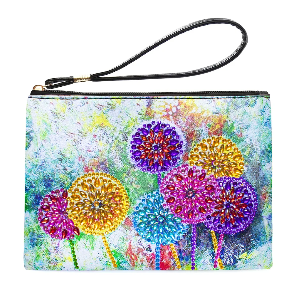 Partial Shaped Drill DIY Diamond Painting Bag with Zipper (Colourful  Dandelion)