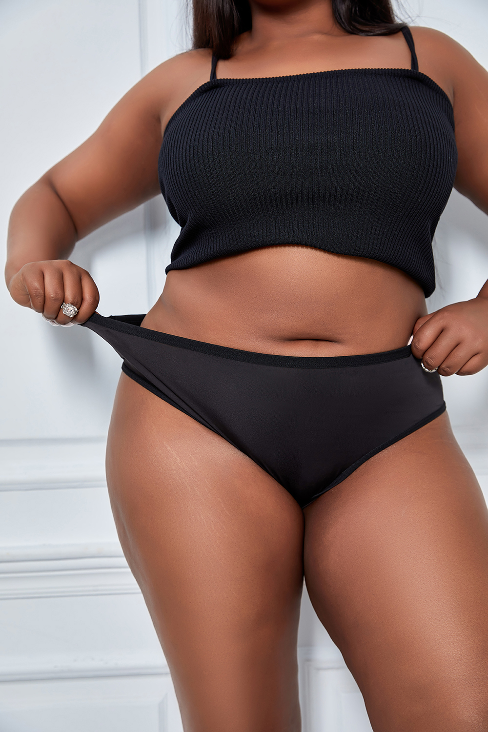 Plus Size Black No Show Panty
