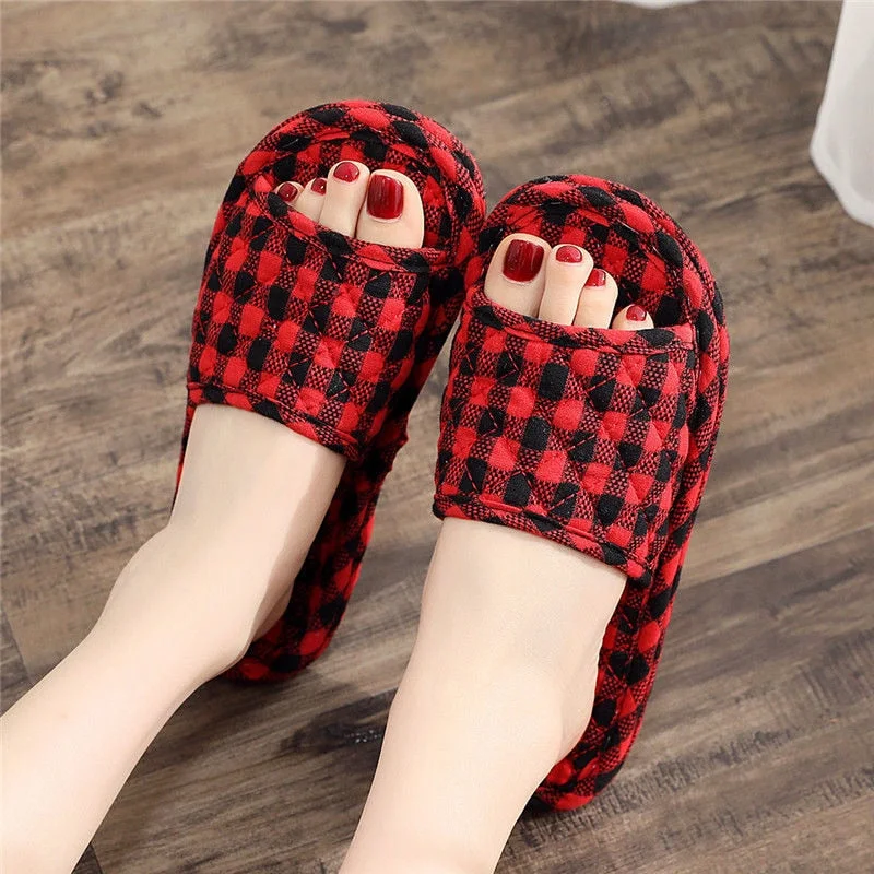 Pure Cotton Fabric Cloth Bottom Cloth Slippers Wood Floor Floor Tiles Mute Indoor Soft Bottom Female Home Home Four Seasons