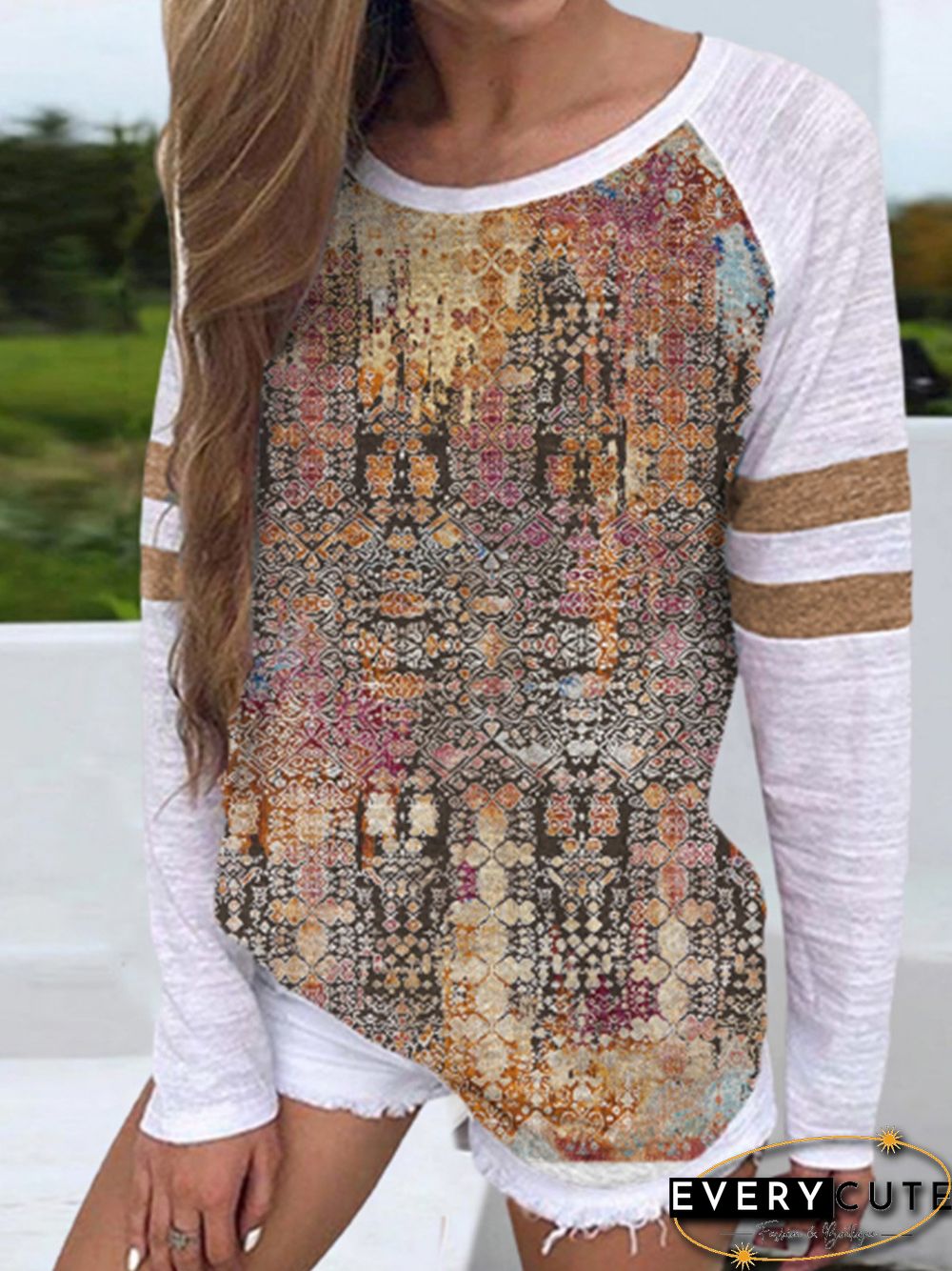 Ethnic Jersey Casual T-Shirt