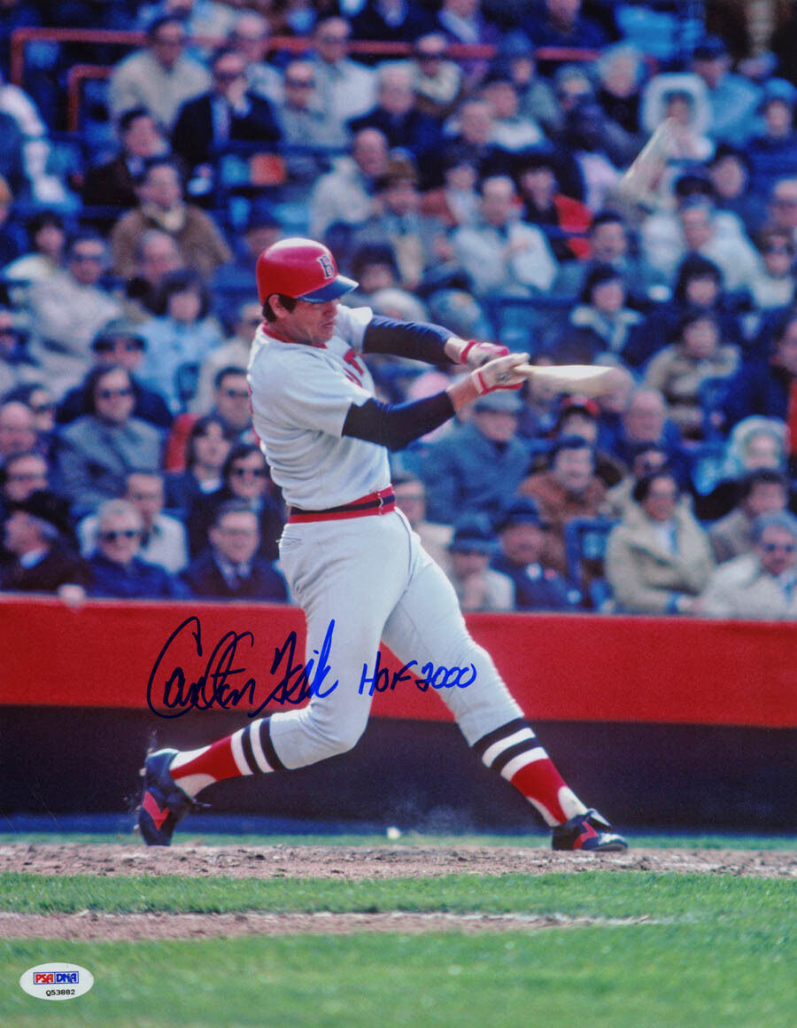 Carlton Fisk SIGNED 11x14 Photo Poster painting + HOF 2000 Boston Red Sox PSA/DNA AUTOGRAPHED