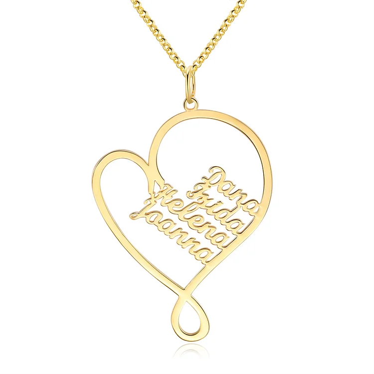 Collier Prénom Personnalis cœur 4 Prénoms Jessemade FR
