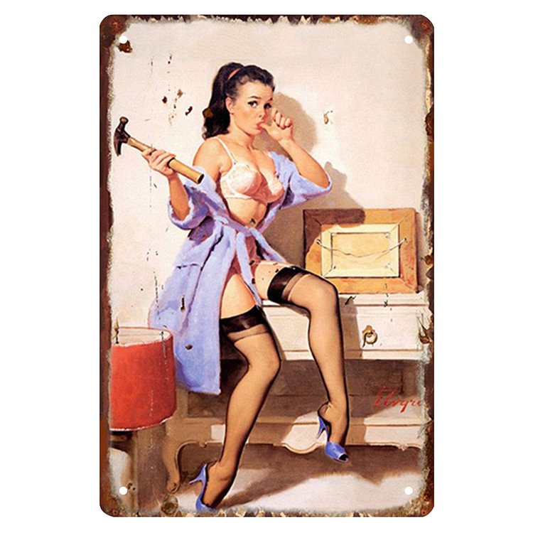 Sexy girl - Enseigne Vintage Métallique/enseignes en bois - 20*30cm/30*40cm