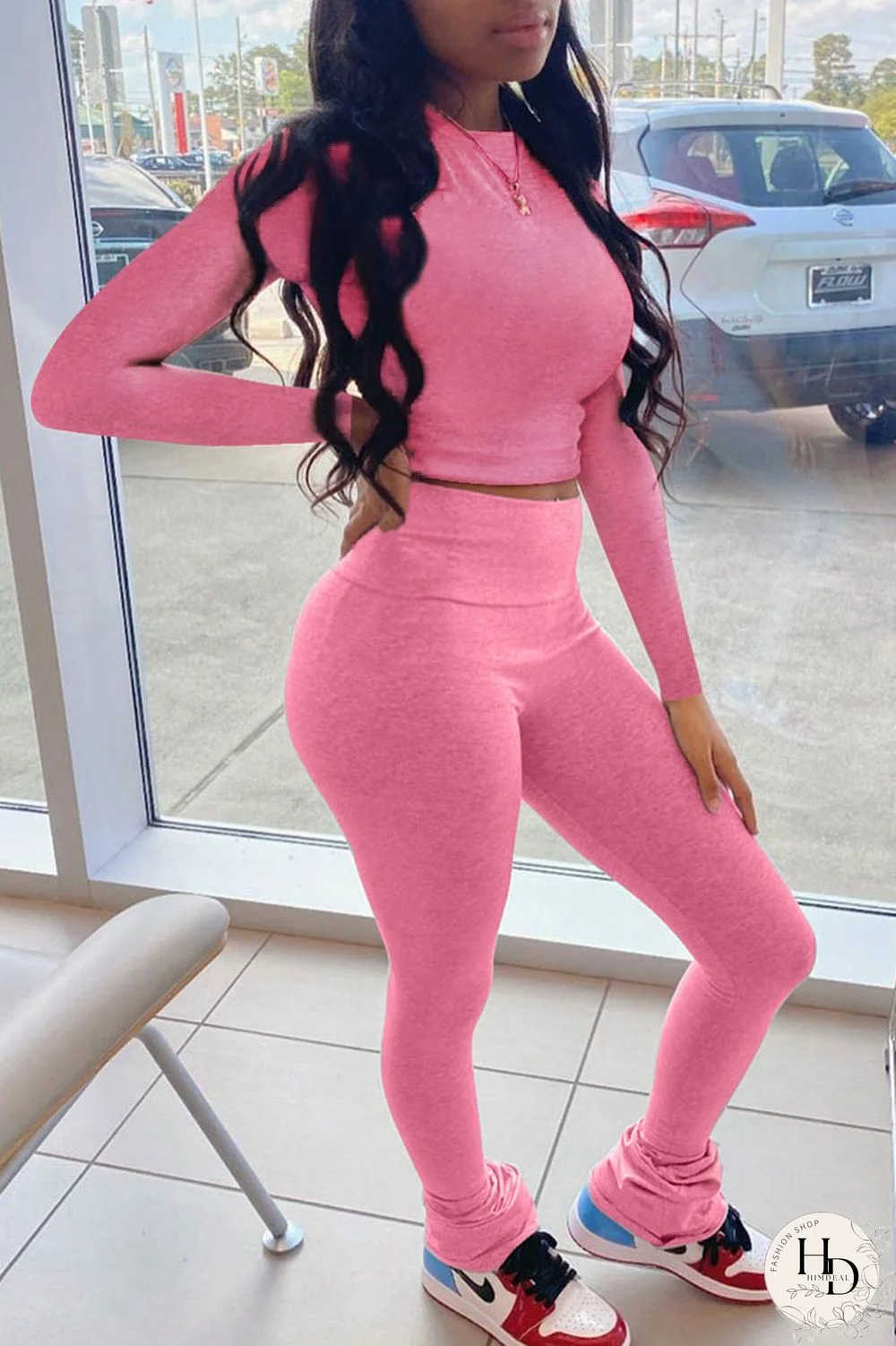 Light Gray Casual Solid Split Joint O Neck Long Sleeve Two Pieces