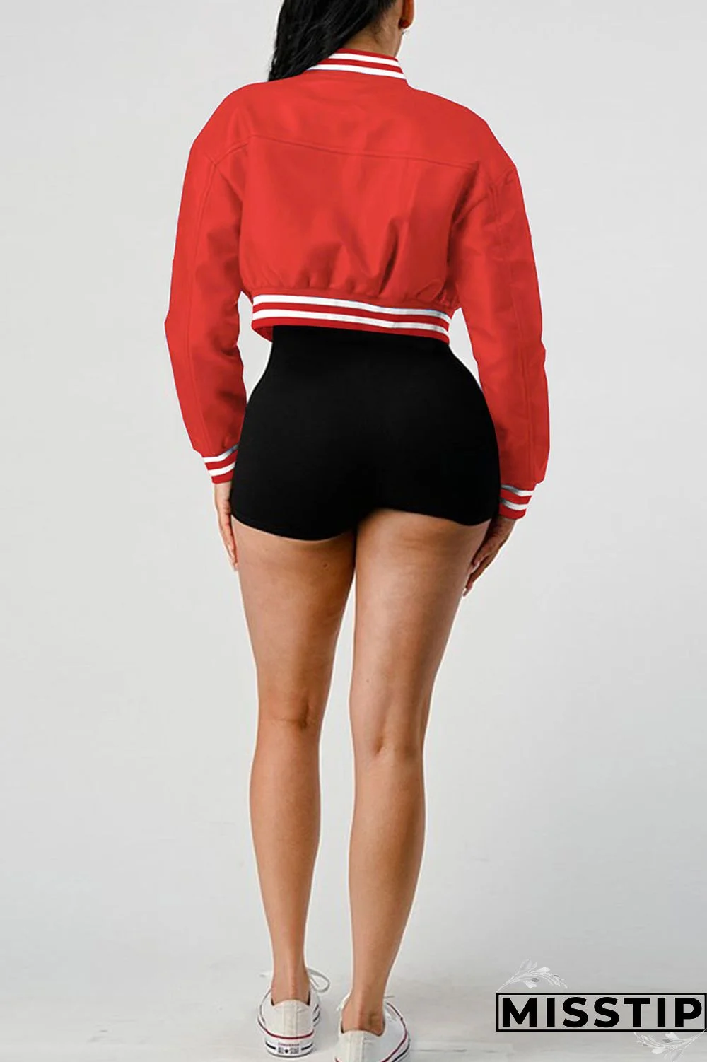 Black Casual Solid Patchwork Buckle Outerwear