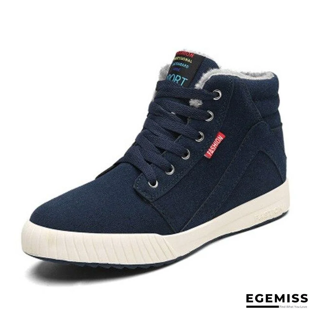 Men Ankle Boots Flock Shoes Fur Boots Winter Cotton Shoes Plus Size Booties Anti-Skid Flat Platform Snow Boots | EGEMISS