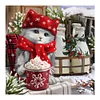 5D DIY Full Drill Diamond Painting Cross Stitch Embroidery (Scarf Cat)