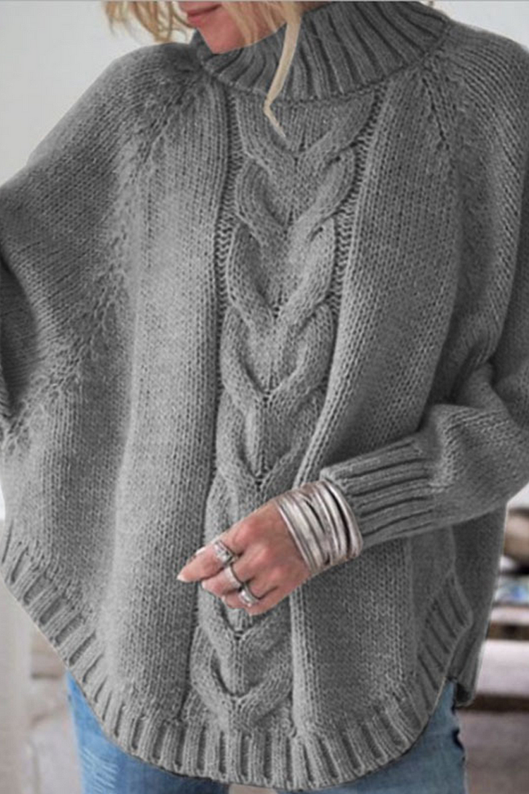 Casual Solid Patchwork Half A Turtleneck Tops(6 Colors)