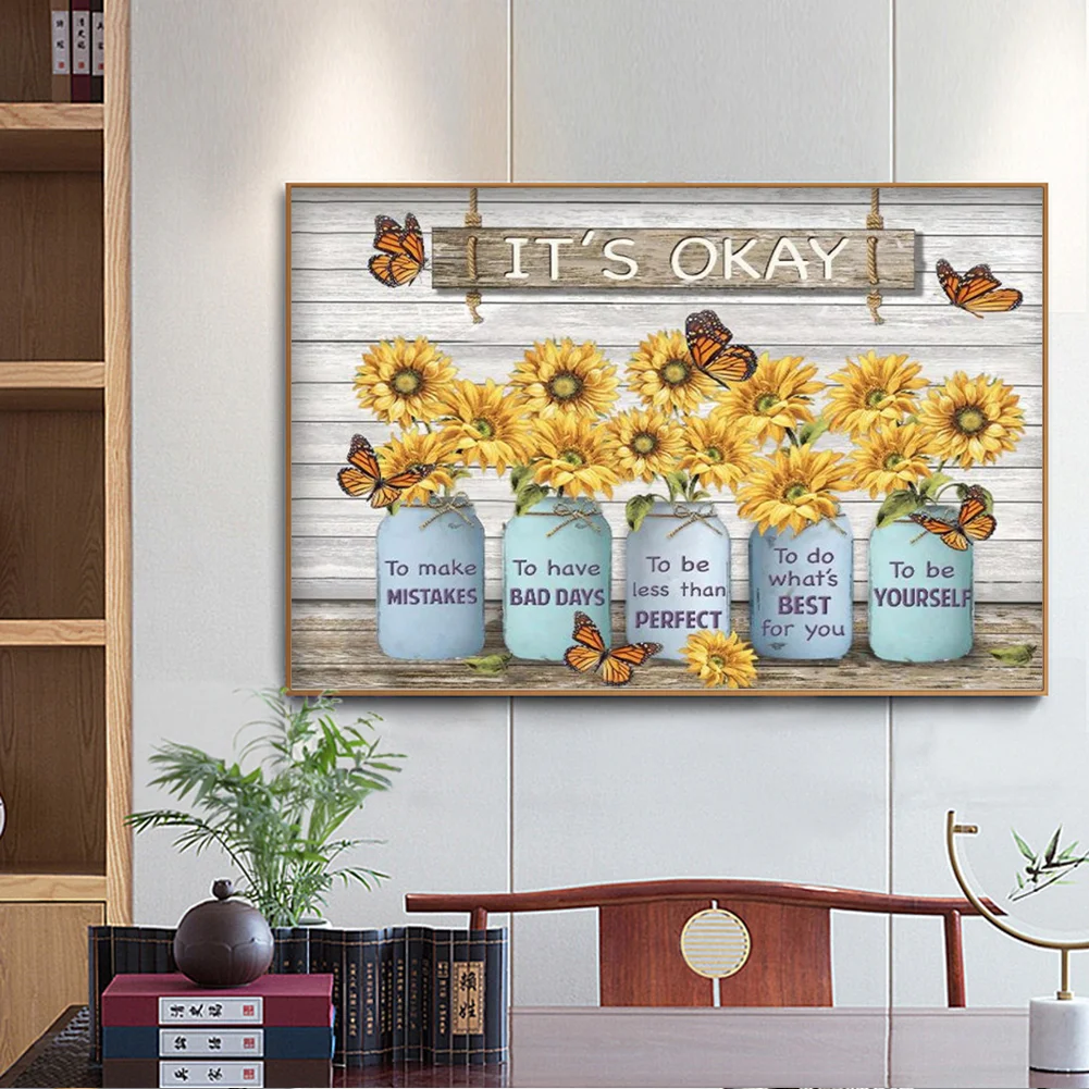 Diamond Painting - Full Round Drill - Flower Saying(50*40cm)