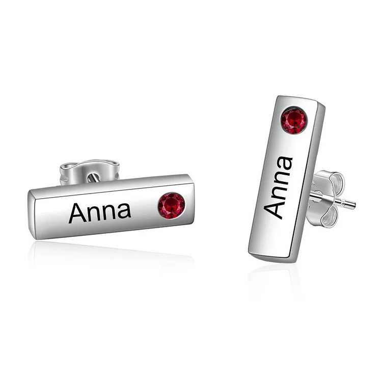 Personalized Name Earrings with birthstone