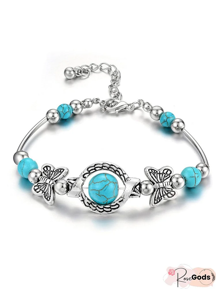 Vintage Alloy Turquoise Bracelet