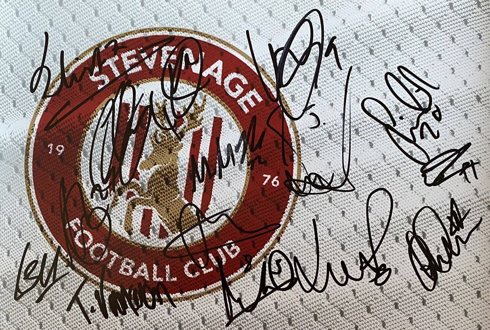 Stevenage FC Photo Poster painting Signed By 2021/22 Squad Inc List, Reid, Norris, Taylor, 1