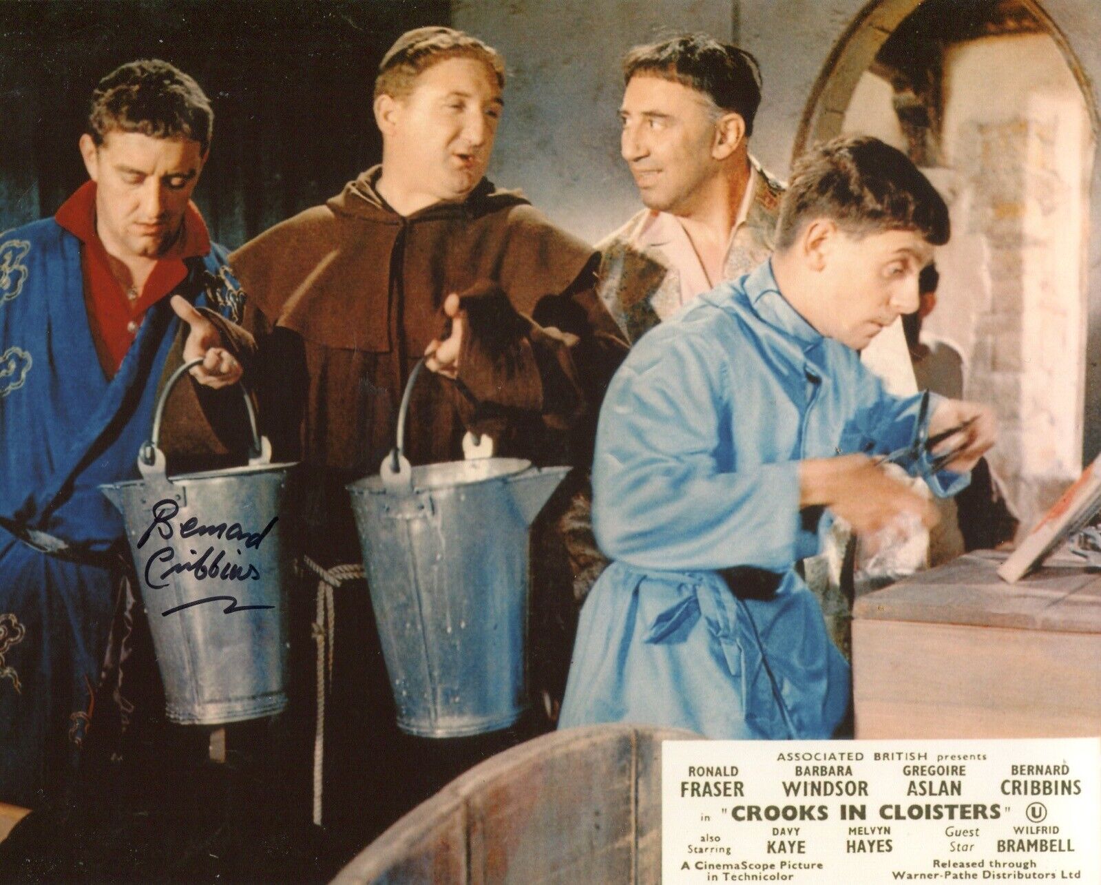 Bernard Cribbins signed Crooks in Cloisters movie Photo Poster painting - UACC DEALER