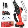 Mini Chainsaw 6-Inch with 2 Battery Mini Electric Chain Saws Cordless Handheld Portable Small Chainsaw for Wood Cutting