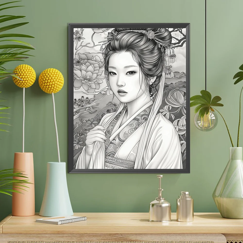Diamond Painting - Full Round Drill - Ancient Style Beauty(Canvas|40*50cm)