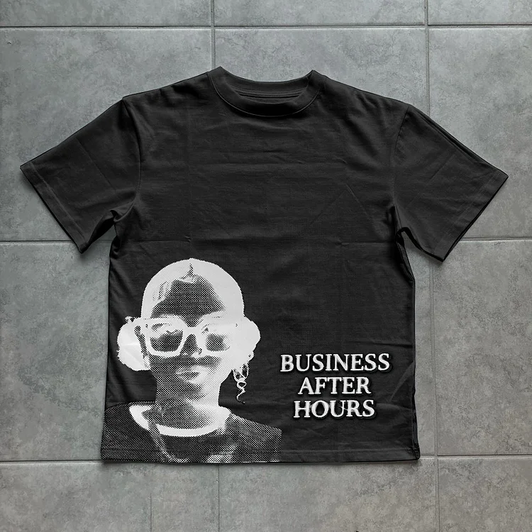 Street Business After Hours Graphics Casual Short Sleeve T-Shirt SOPULA