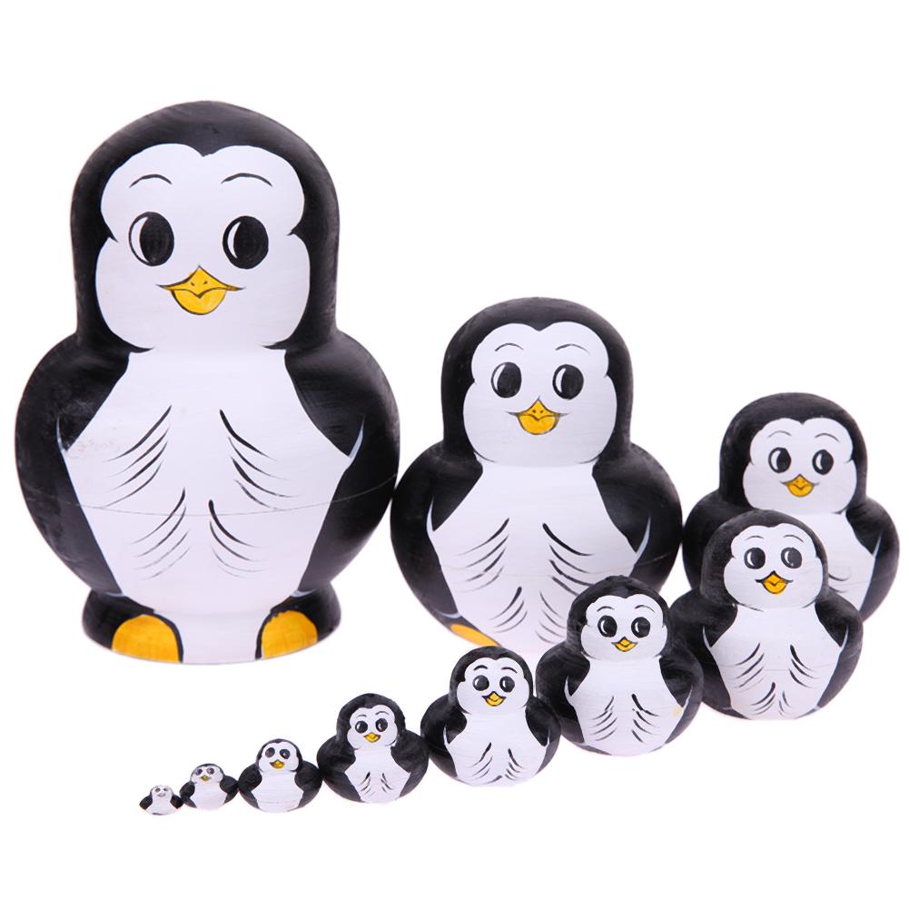 

10pcs/Set Penguin Matryoshka Nesting Dolls, 501 Original