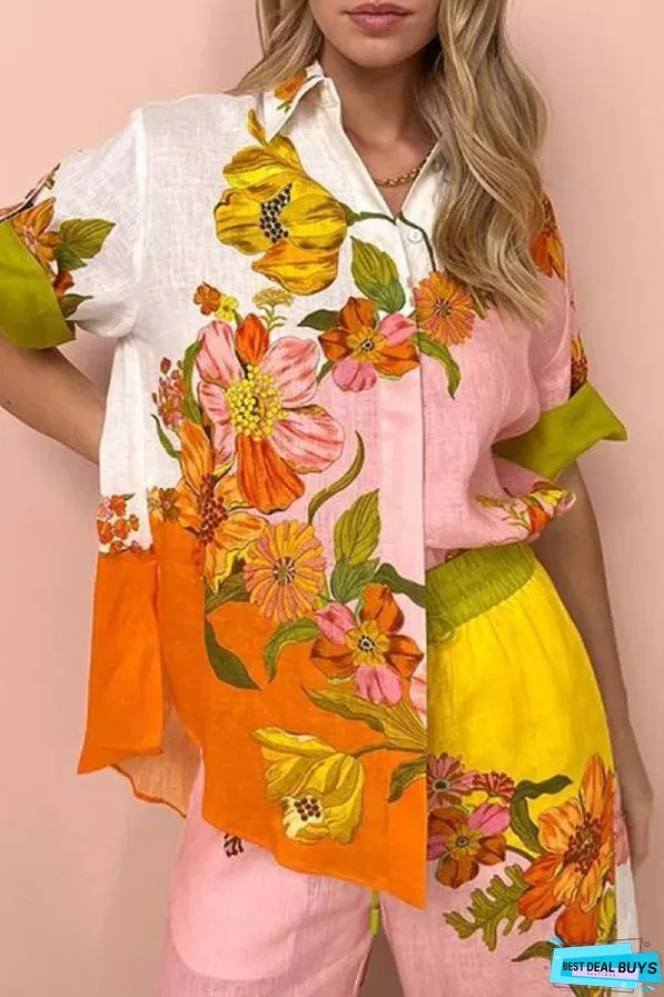 Passionate Floral Printing Two-Pieces Set