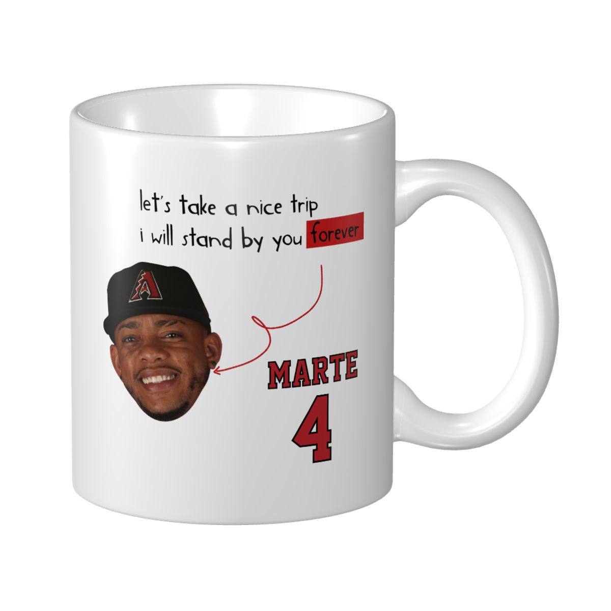 Arizona Diamondbacks Ketel Marte #4 Graffiti Text Mug