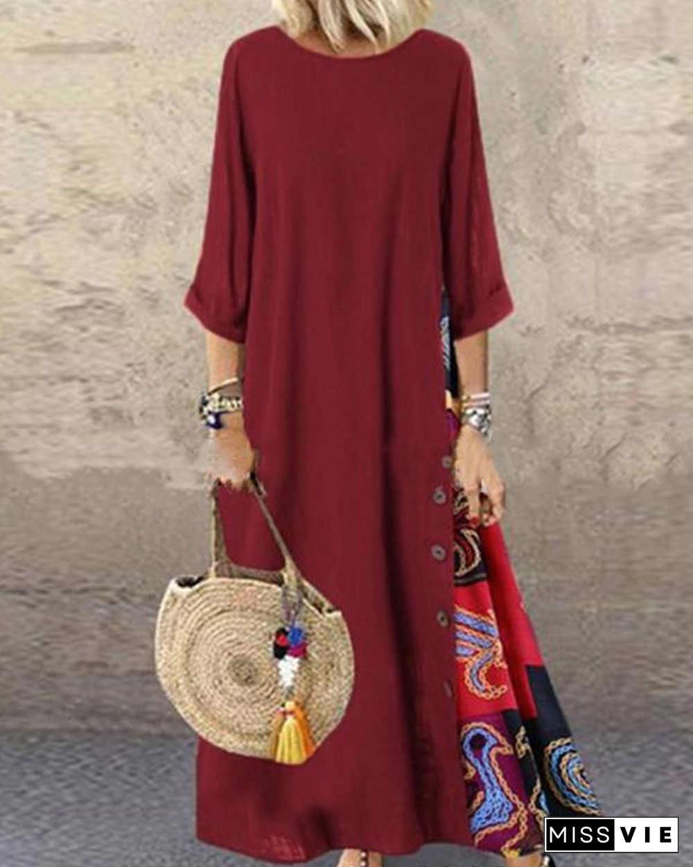 Women's Swing Dress Print Maxi Long Dress