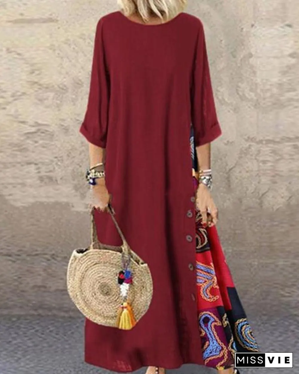 Women's Swing Dress Print Maxi Long Dress