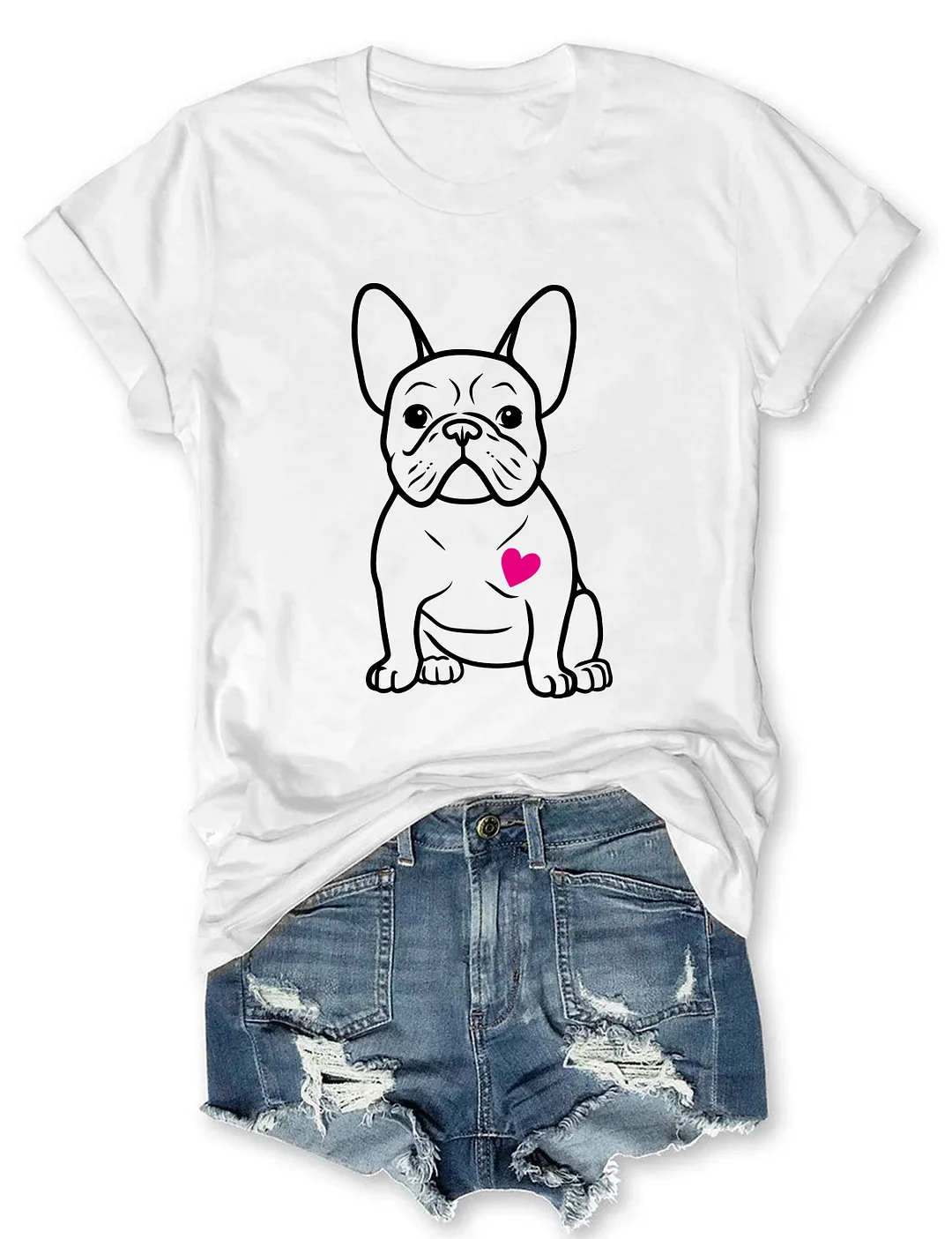 French Bulldog Heart T-shirt