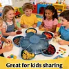 Divided Spinning Snack Serving Tray 5-Compartment Rotating Round Snackle Box Container with Lid for Chips and Dip Nut Candy Fruit Party Picnic