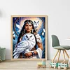 (Stamped/Counted) Indian Girl Owl-11CT Cross Stitch 40*50cm
