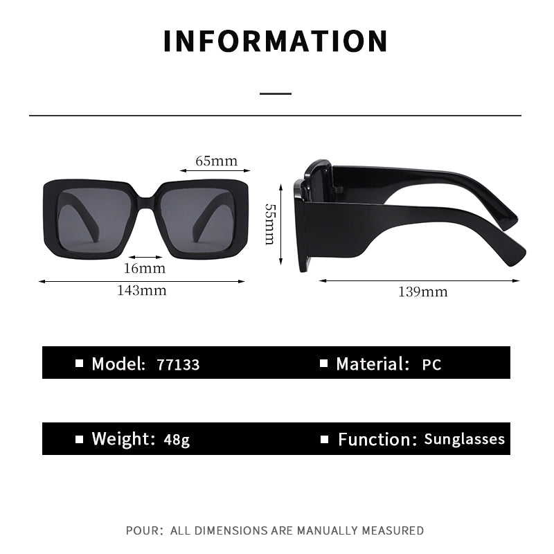 Y2K Retro Sunglasses Pc Square Full Frame Glasses